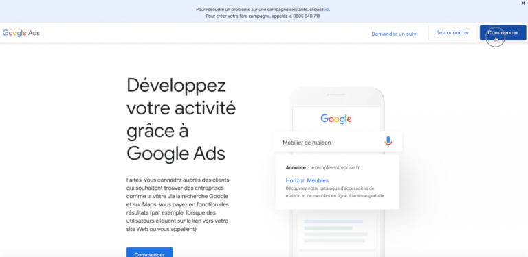 Connexion Google Ads