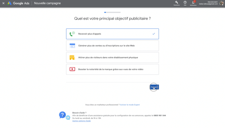 Choisir un objectif Google Ads