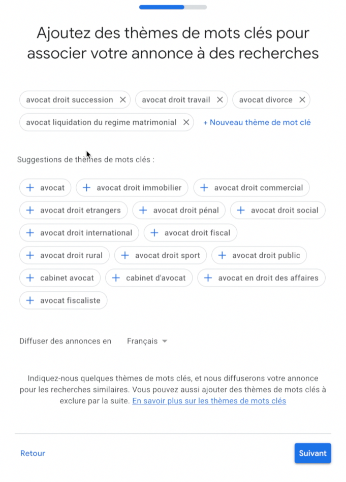 Choisir ses mots clés Google Ads